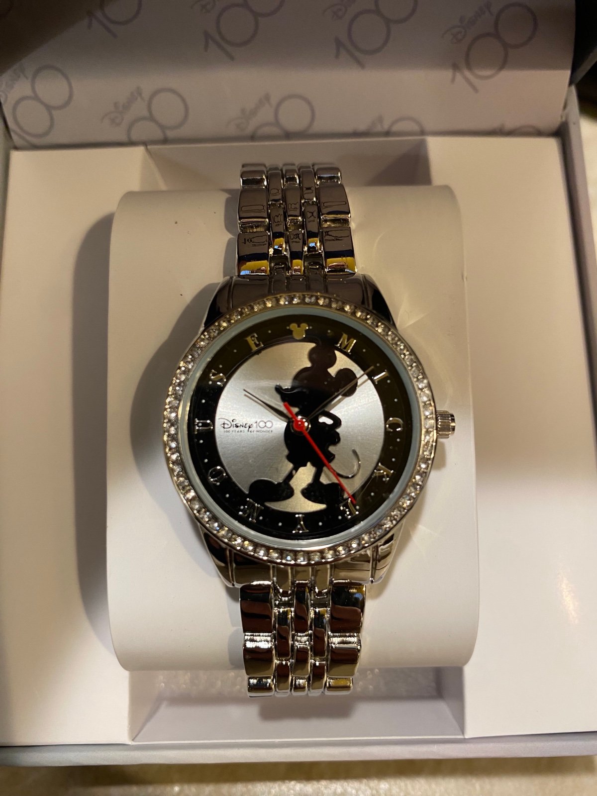Disney 100th Anniversary Women's Mickey Silver Bracelet Watch - New In Box
