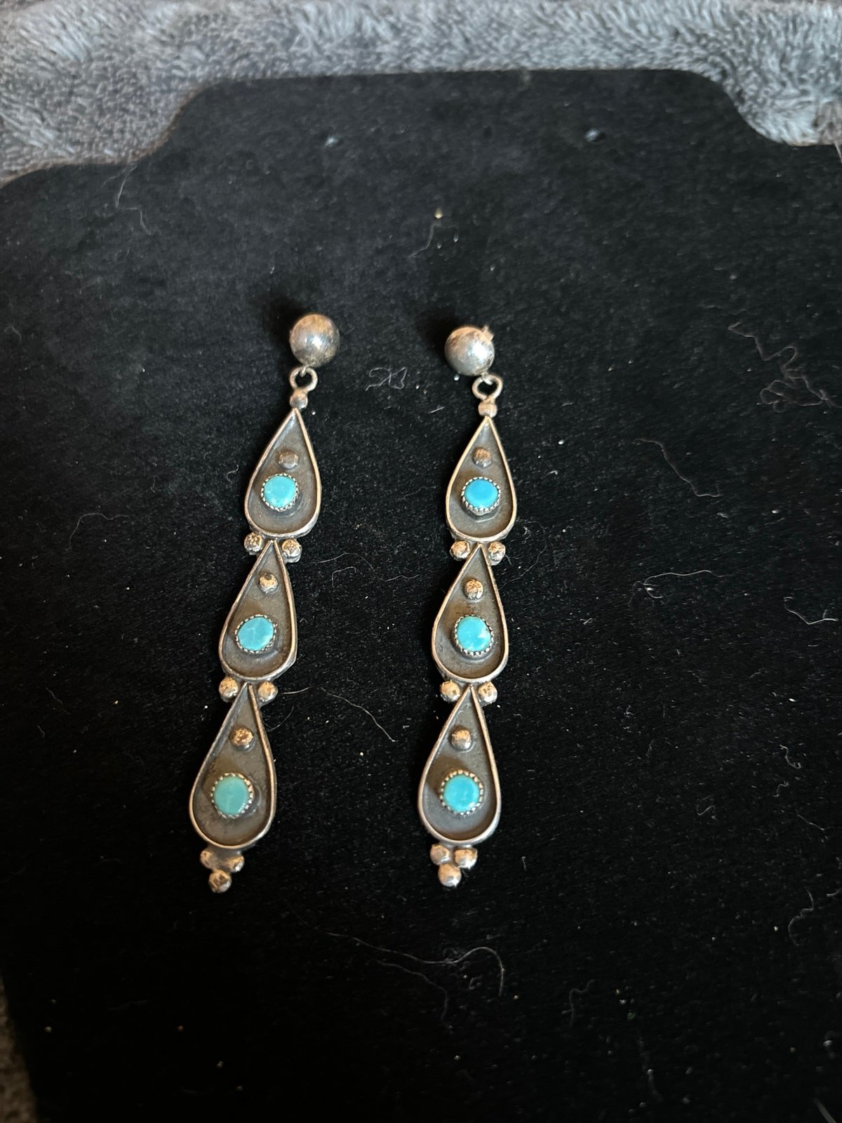 Vintage Native American sterling silver earrings
