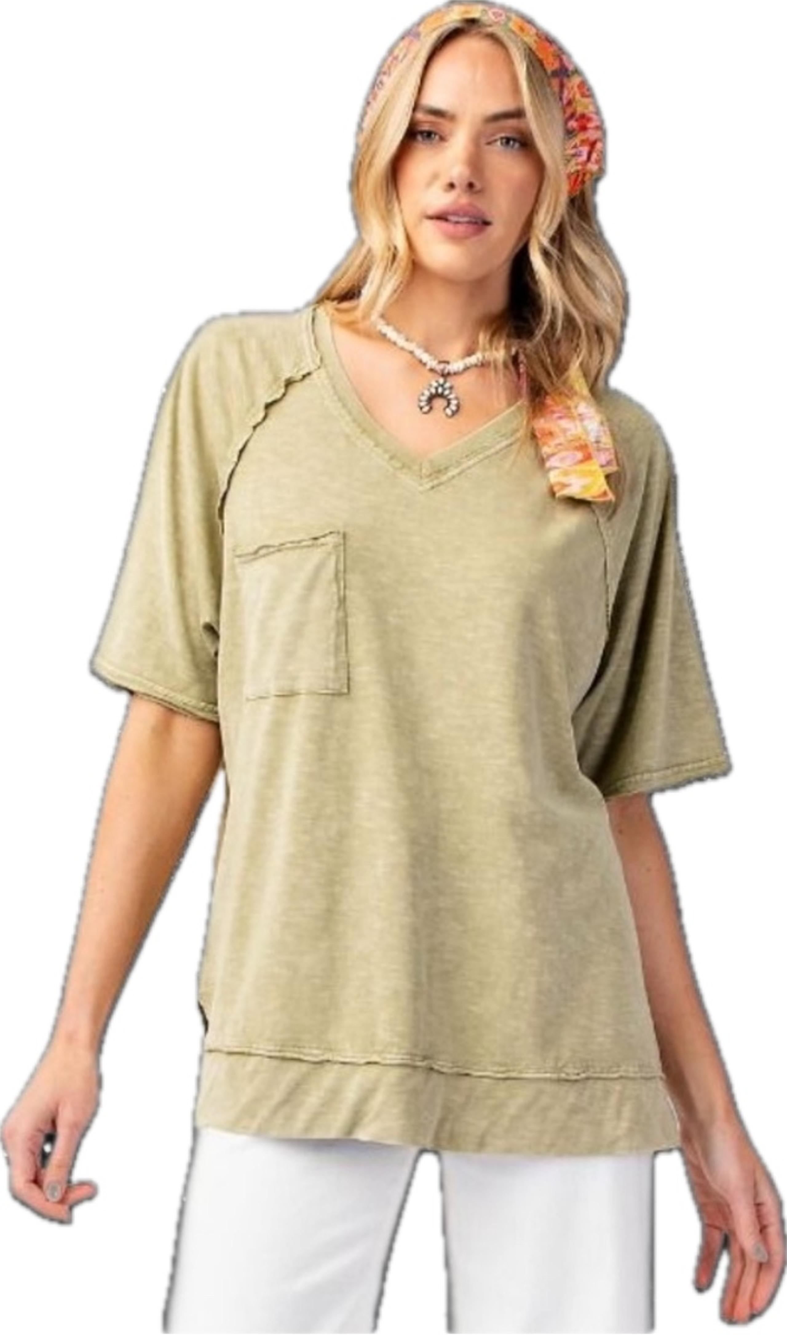 Easel washed cotton Basic tee