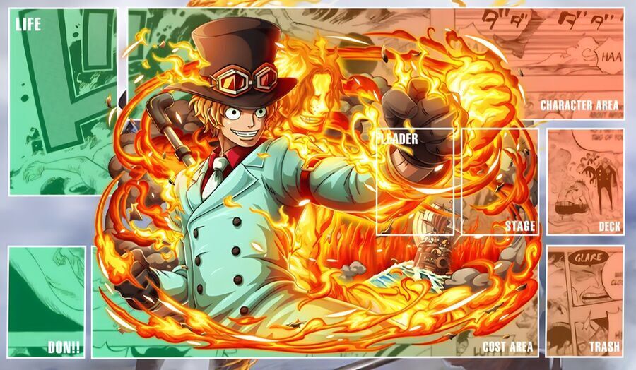 One Piece OP Playmat Ace Sabo Revolutionary Army TCG CCG Playmat Custom Card Mat