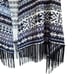PAPILLON Fair Isle open front fringe boho knit sweater vest grey print Sz S NEW