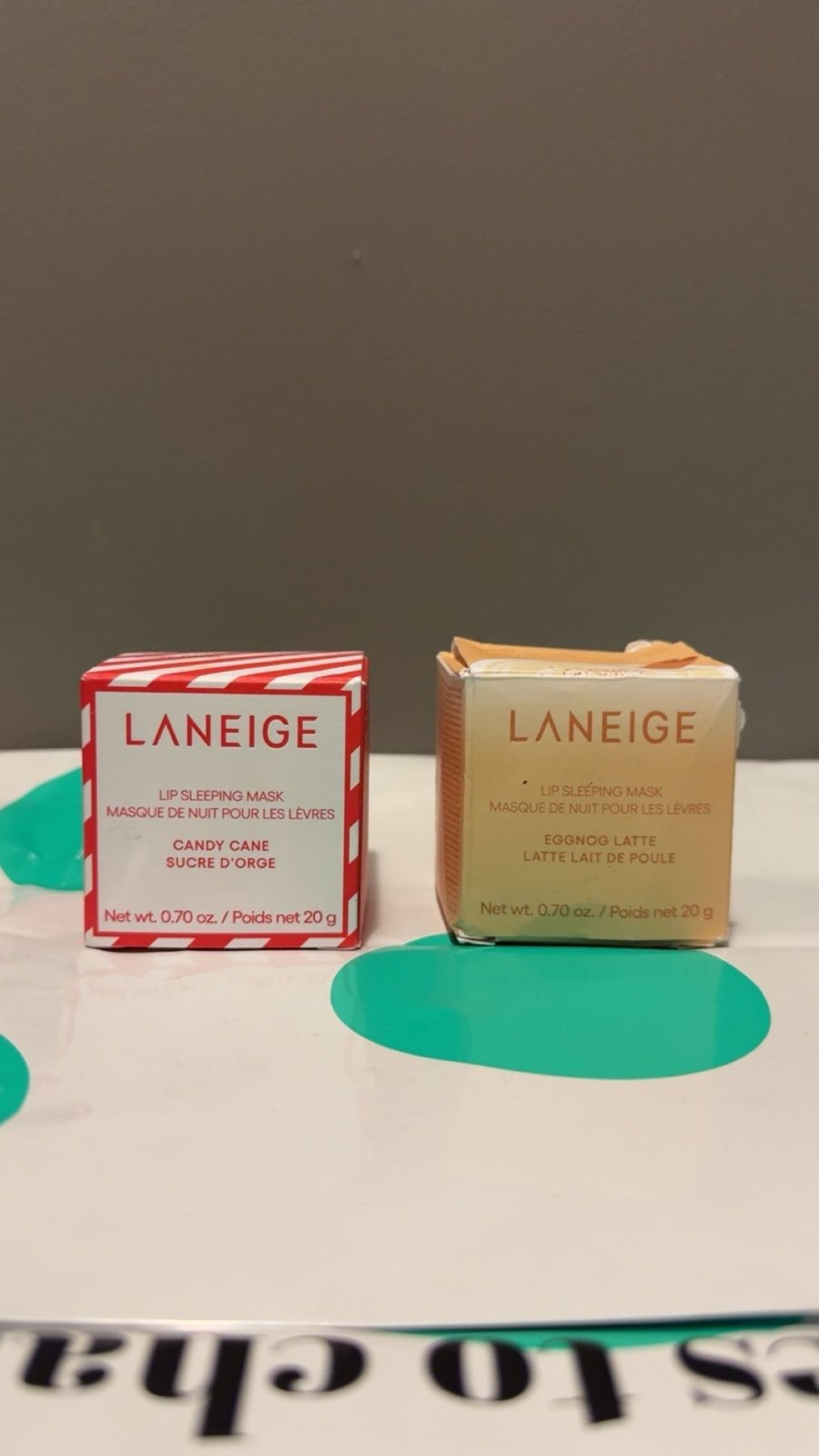Laneige Duo Set Candy Cane And Eggnog Latte Brand New In Box Both 20g Each