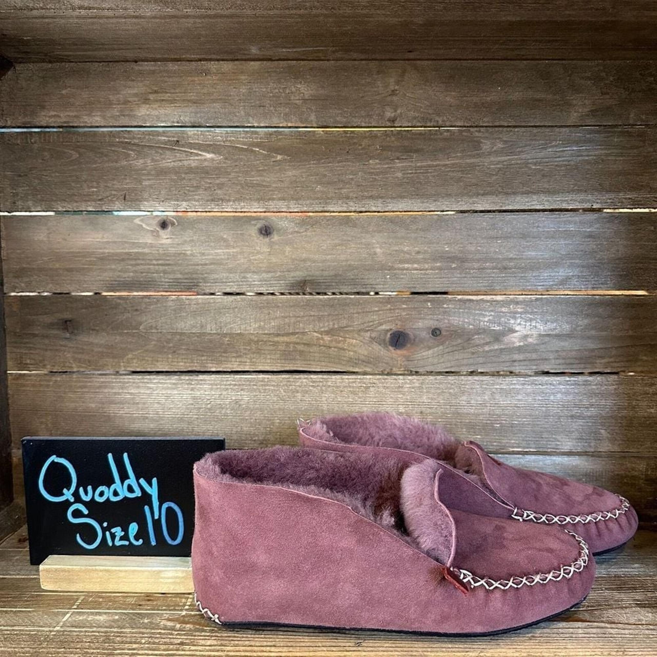 New Womens Quoddy Cuddle ESQ Purple Sheepskin Ankle Boots Slippers Moccasins 10