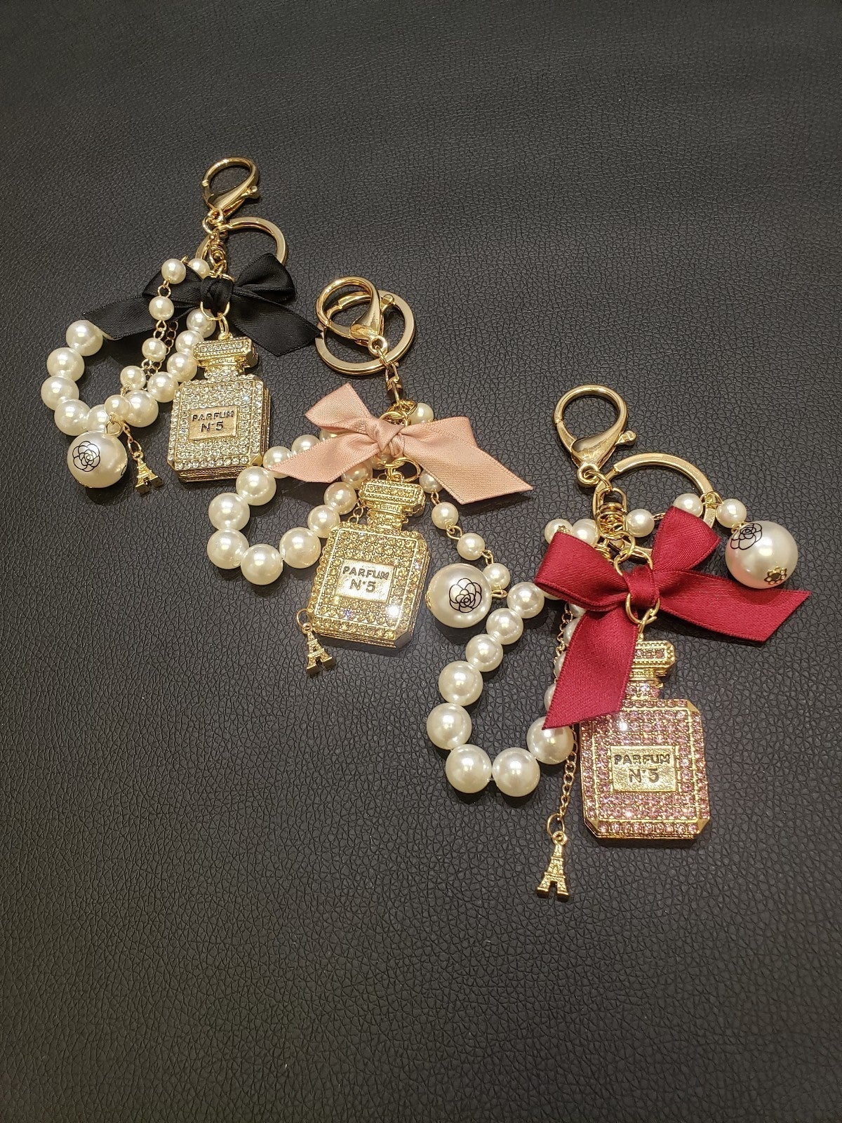Bow knot perfume purse pendant keychain