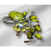 Vintage Green Speckled Art Glass Rhinestone Pin Brooch Silver tone VTG Estate