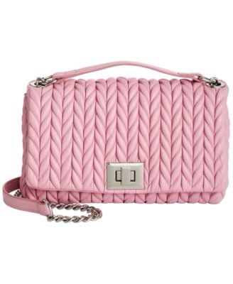 NWT INC Ajae Pink Quilted Chain Shoulder Crossbody Bag