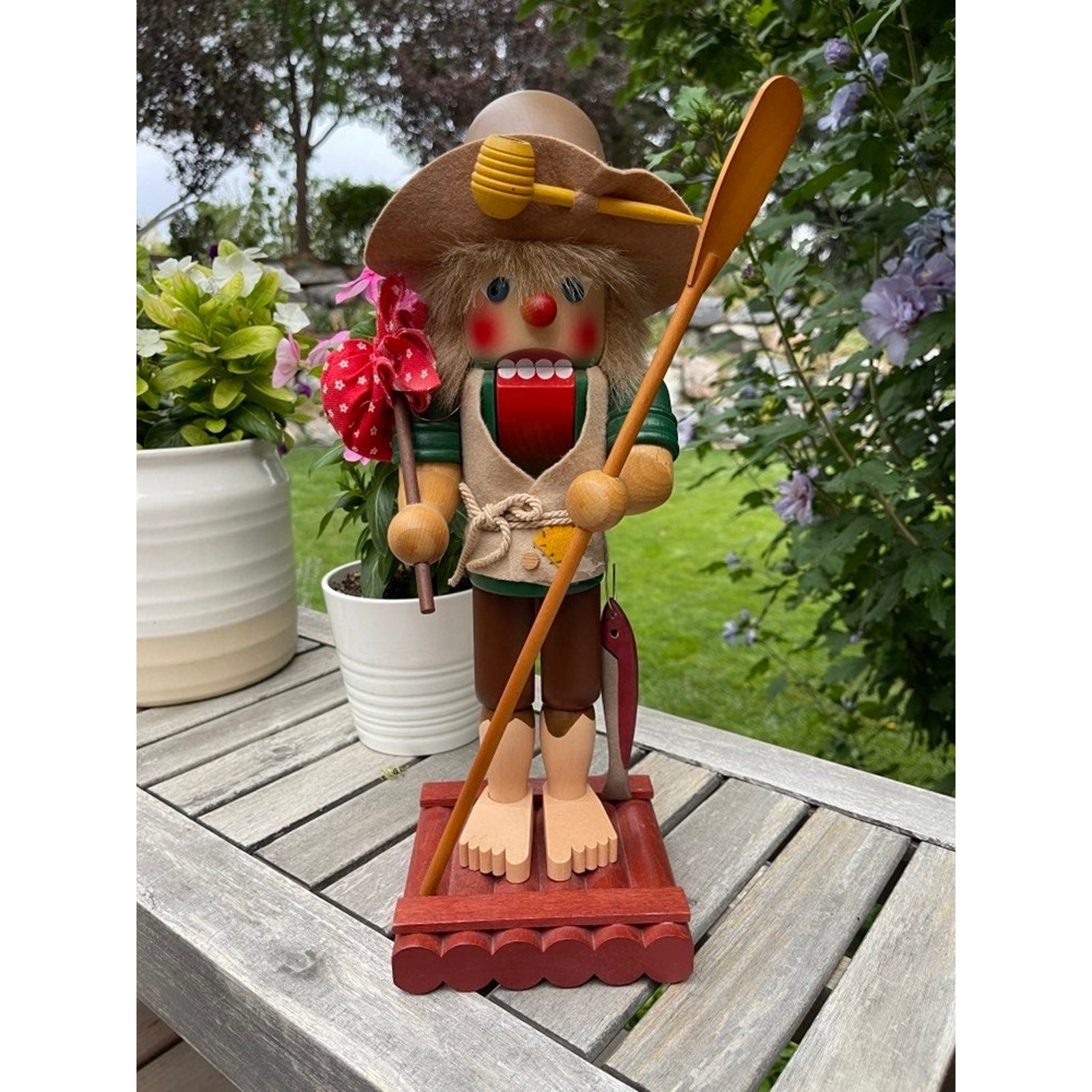 Vintage Rare Huck Finn Nutcracker, Christmas Decor, Mark Twain 230818-SD 389