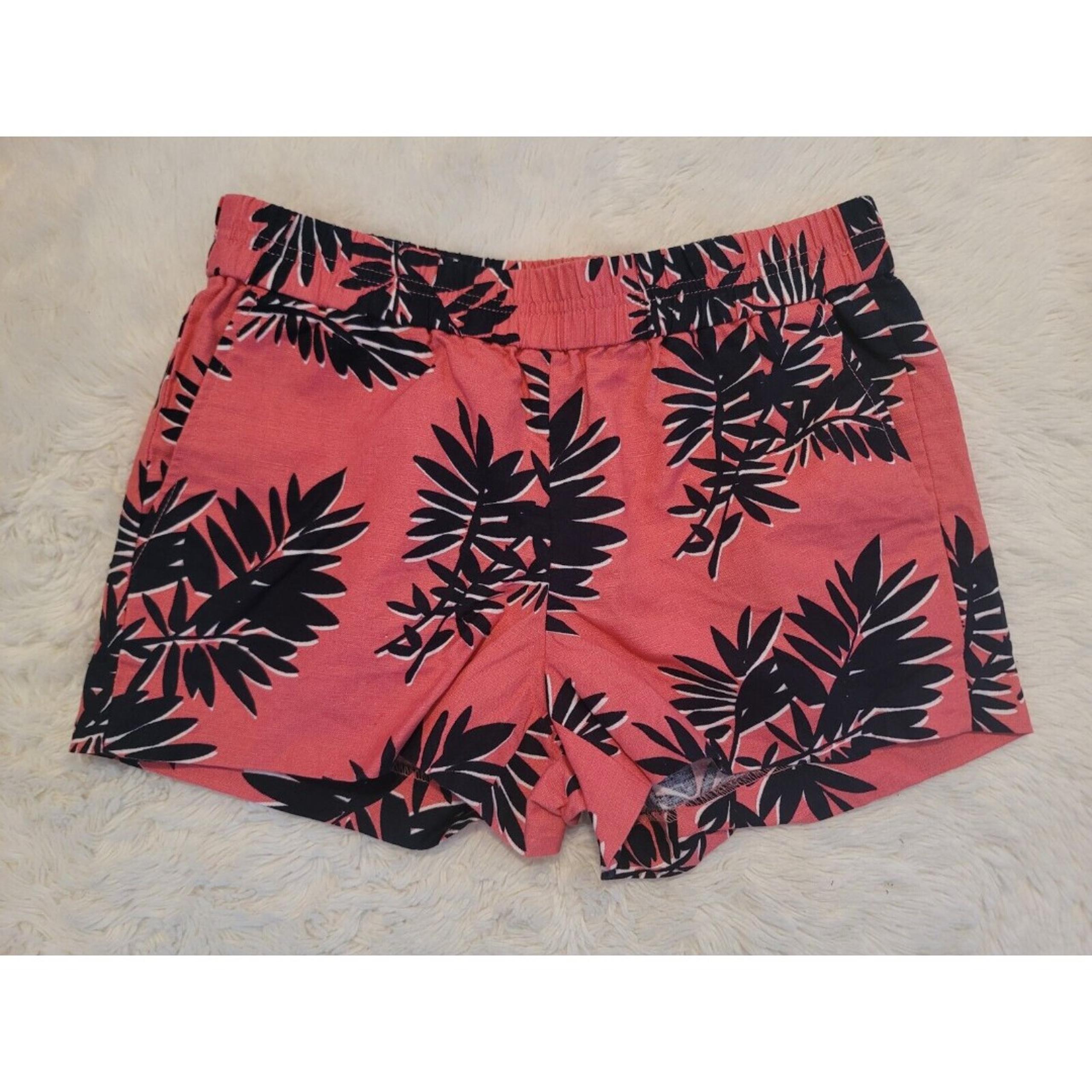 J Crew Womens Floral Tropical Linen Blend Pull On Shorts Size 4