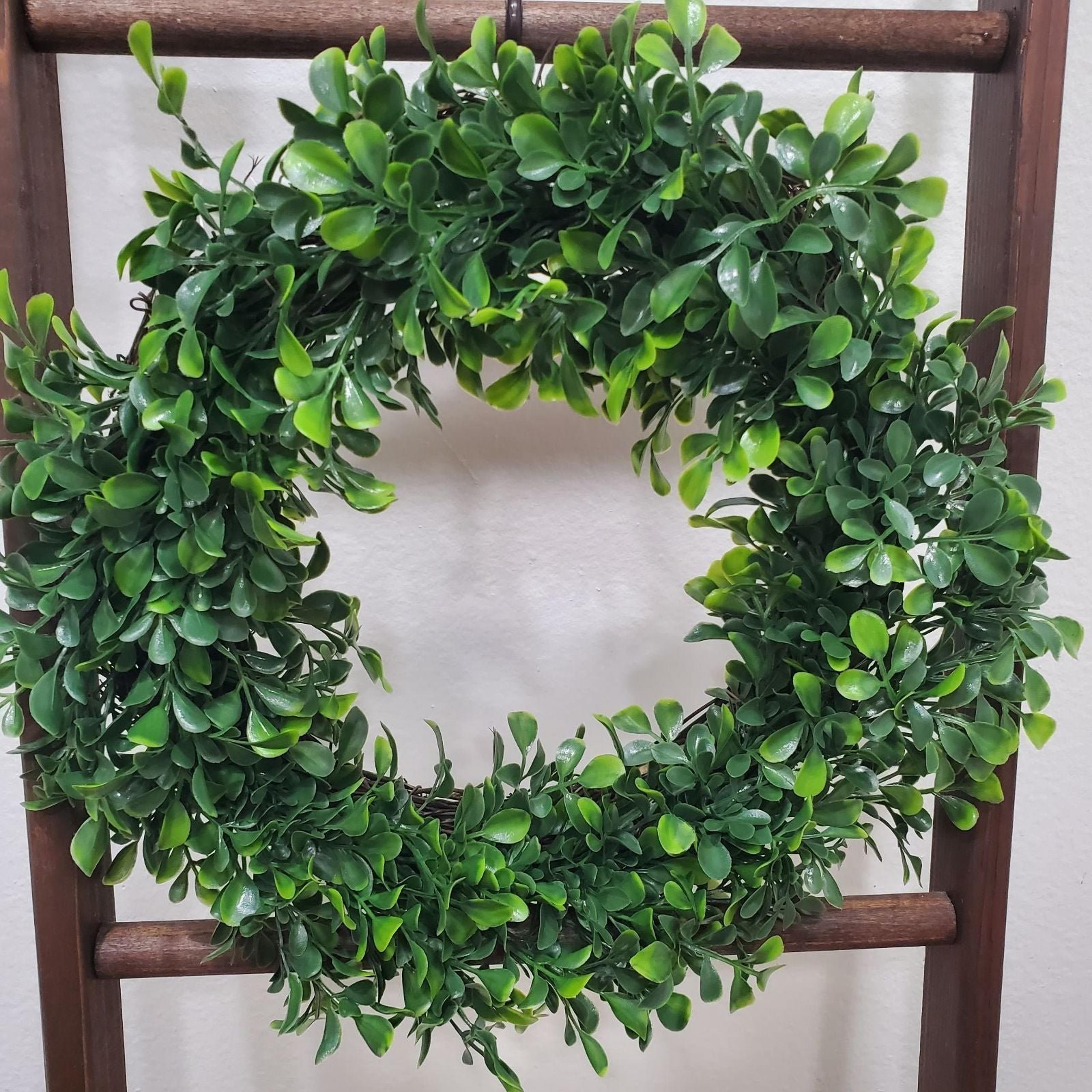 Spring Farmhouse Decor Green Leaf Wreath