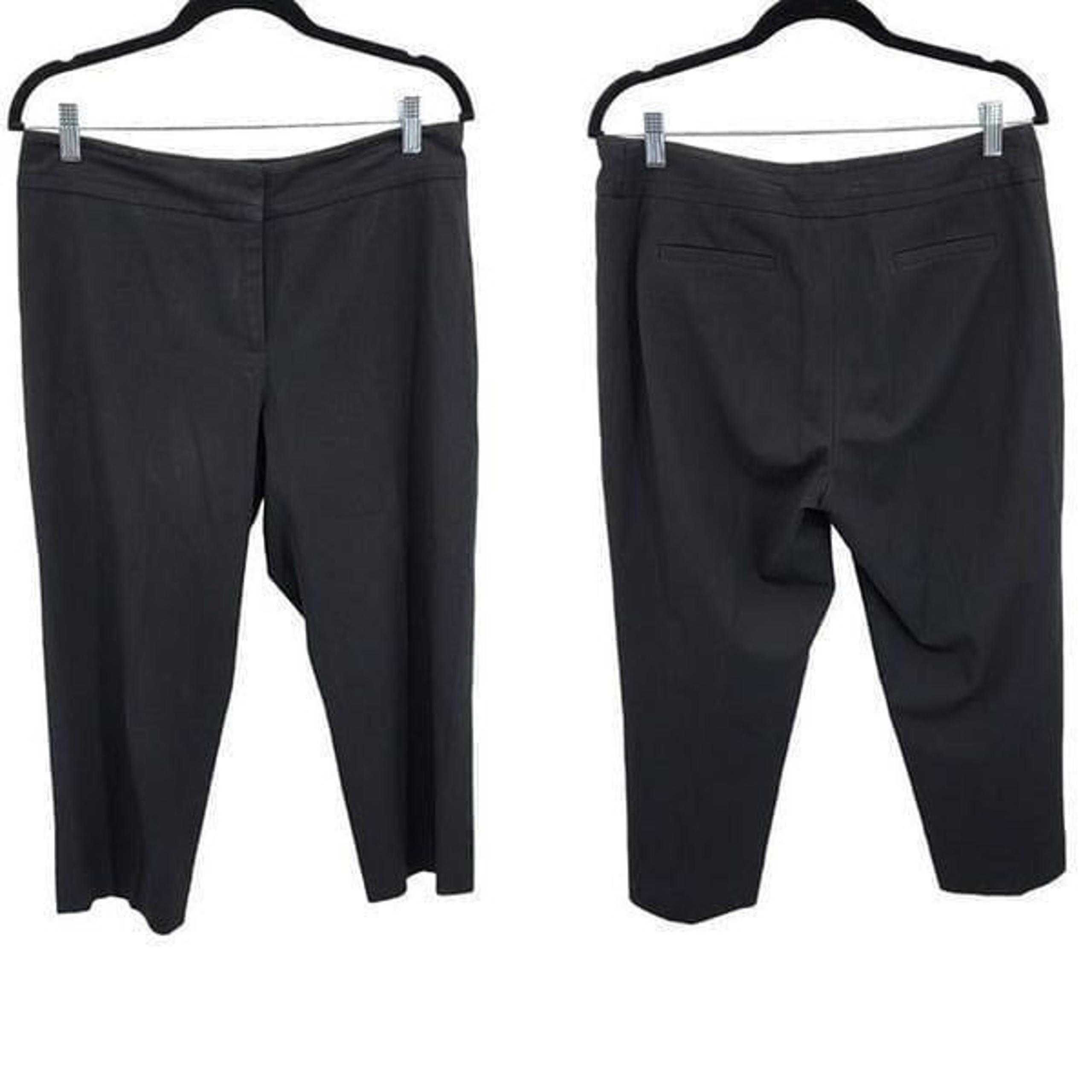 Nine West High-rise Capri Dress Pants 10 Black Stretch Tapered Flat Front