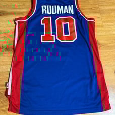 Adidas Dennis Rodman Detroit Pistons 10 Jersey Length +2 Size Large 1989-1990