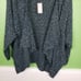 Lane Bryant NWT Women's Draped Blue Silver Open Cardi Shrug Jacket Size 26/28