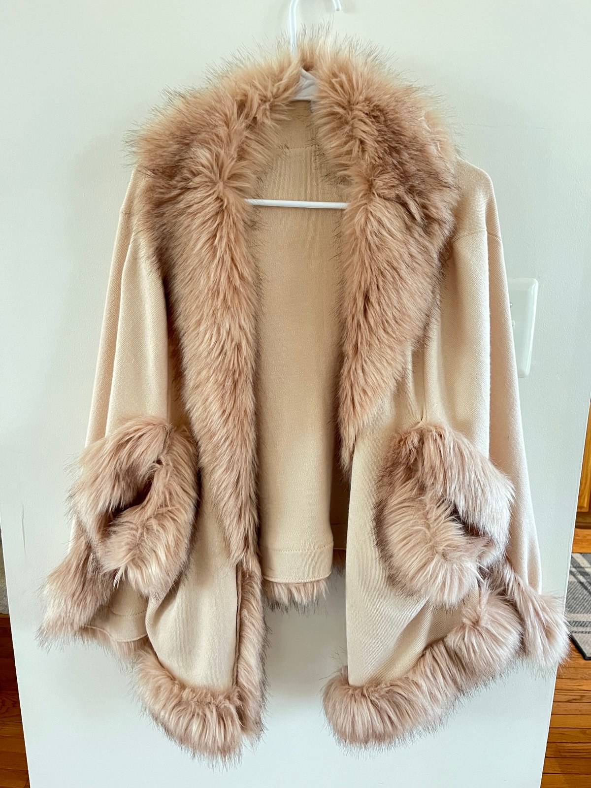 Coast Fur Overcoat Shawl with fur sleeves
