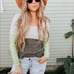 FREE PEOPLE Beach Dark Grey Colorblock Stripe Pullover Crew Neck Sweater XS