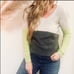 FREE PEOPLE Beach Dark Grey Colorblock Stripe Pullover Crew Neck Sweater XS