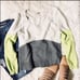 FREE PEOPLE Beach Dark Grey Colorblock Stripe Pullover Crew Neck Sweater XS
