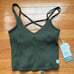 NEW Vuori oregano olive green rib crop top size small