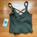NEW Vuori oregano olive green rib crop top size small