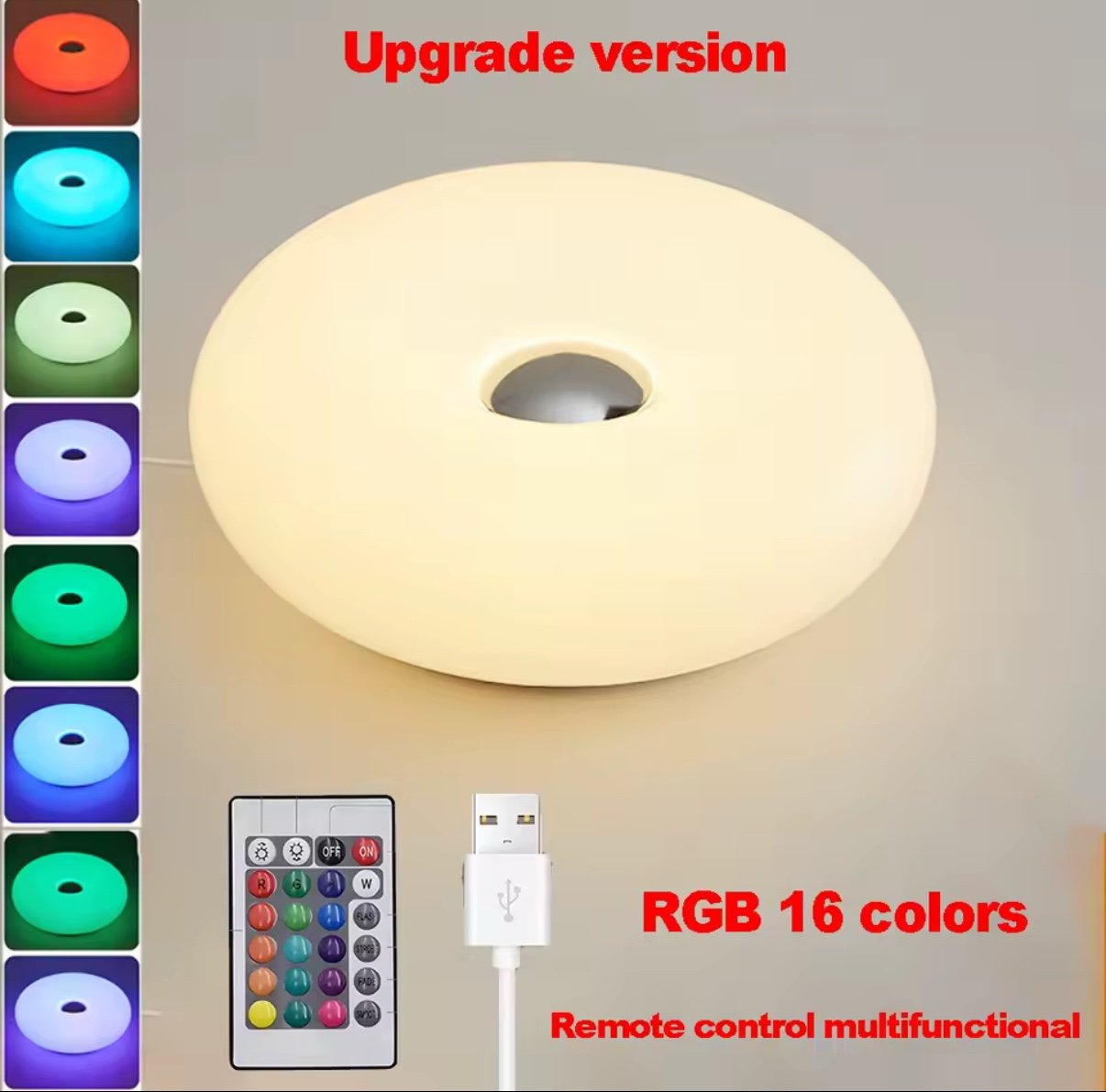 Modern Design Donut Table Lamp/RGB LED Dimmable 16 Colors /Durable Table Lamp