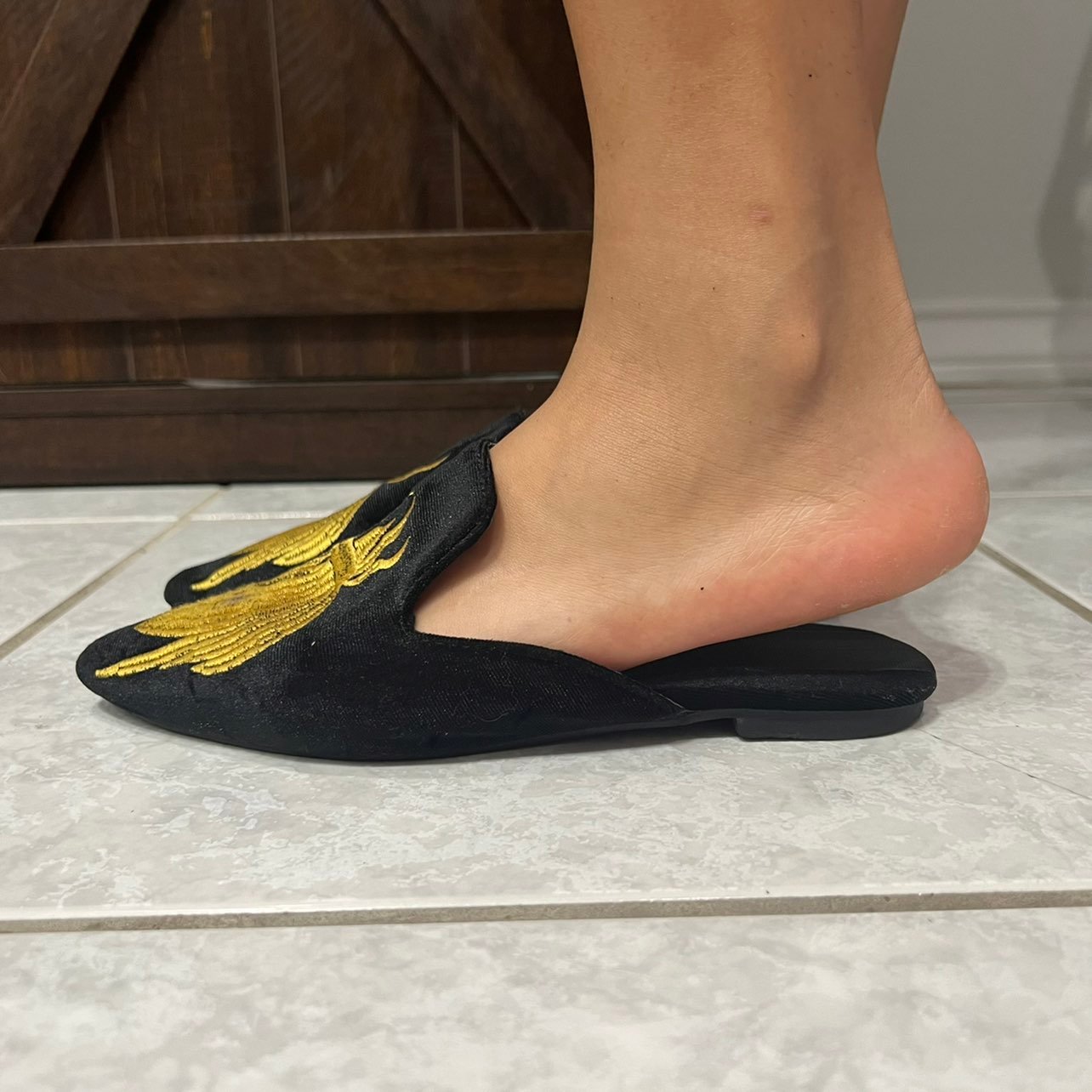 O'LU Fashion Shoes Black Mules