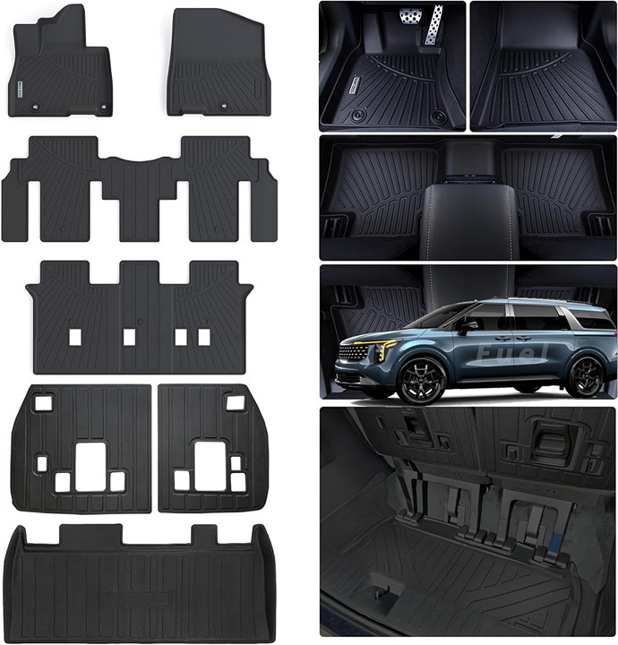 All-Weather Floor Mats & Trunk Mat for 2022-2024 KIA Carnival (8 Seats, Non-Hybr