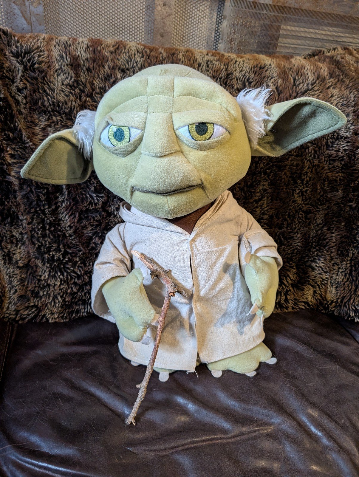 24 BIG STAR WARS GREEN TAN YODA GEMMY JEDI MASTER STUFFED ANIMAL PLUSH TOY