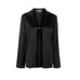 Jacquemus La Chemise Notte Open Charm Logo Satin Black Shirt Blouse NWT