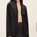 Jacquemus La Chemise Notte Open Charm Logo Satin Black Shirt Blouse NWT