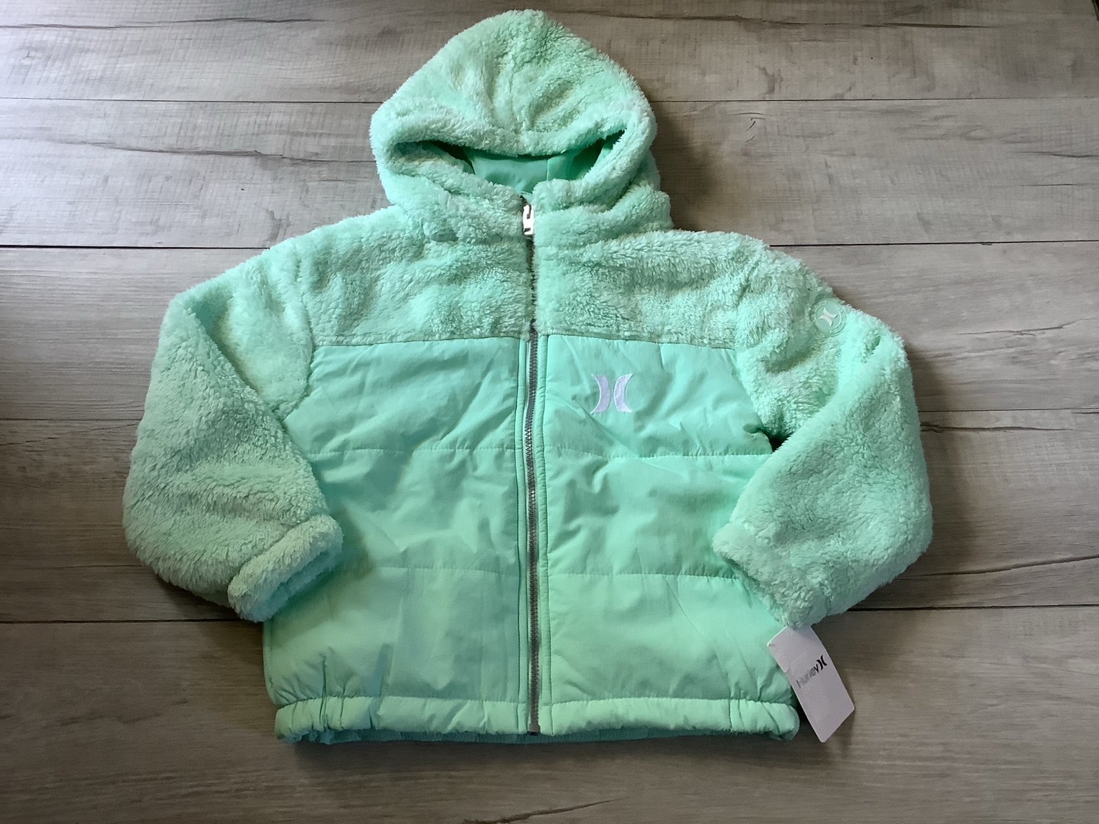 Hurley Big Girls Midweight jacket mint green size medium(NWT)~PRICE IS FIRM