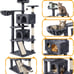 Cat Tree 57 inches Multi-Level Cat Condo with Scratching