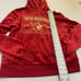 NWT True Religion Red Dahlia Classic Velour Zip Hoodie Size XL New