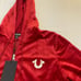 NWT True Religion Red Dahlia Classic Velour Zip Hoodie Size XL New
