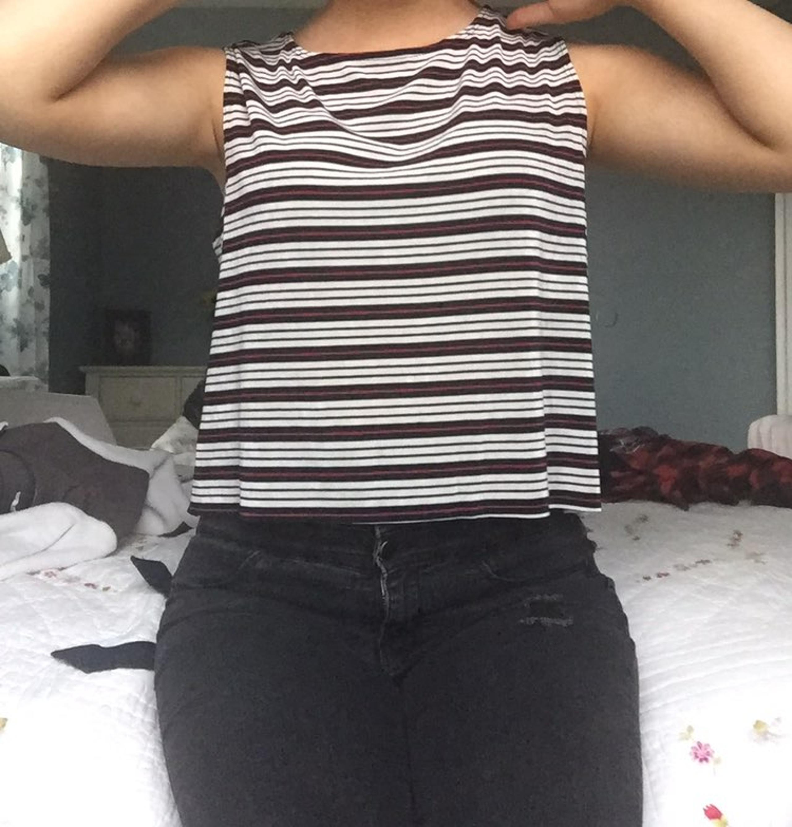 striped cropped tank