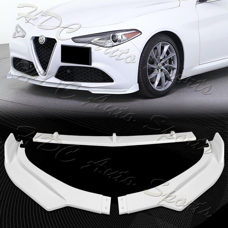 For 2017-2021 Alfa Romeo Giulia Painted White Front Bumper Body Kit Spoiler Lip