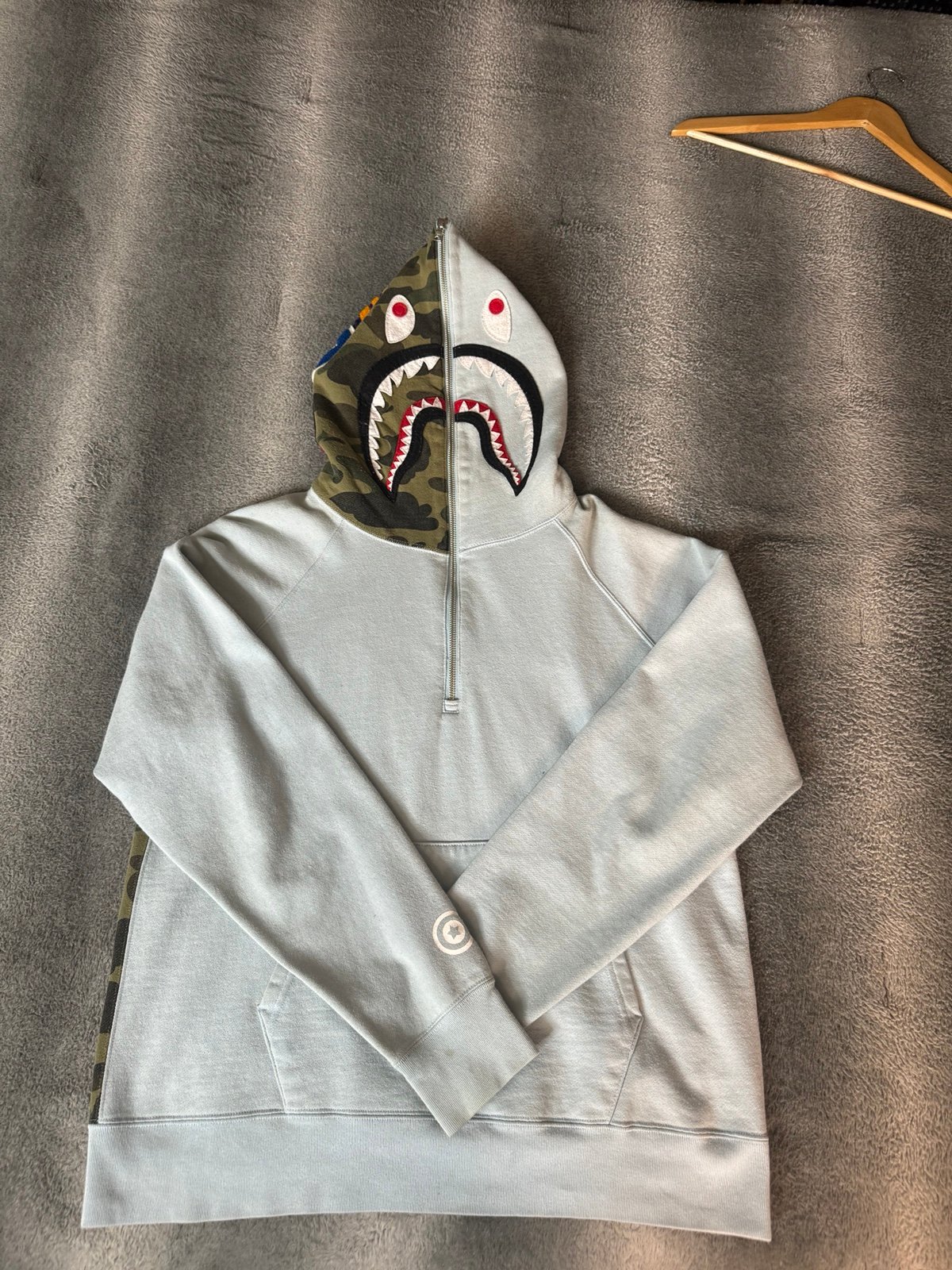 Bape hoodie half zip