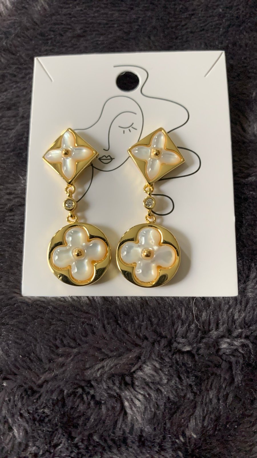 Earrings - Puffed White Pearl like Dangling