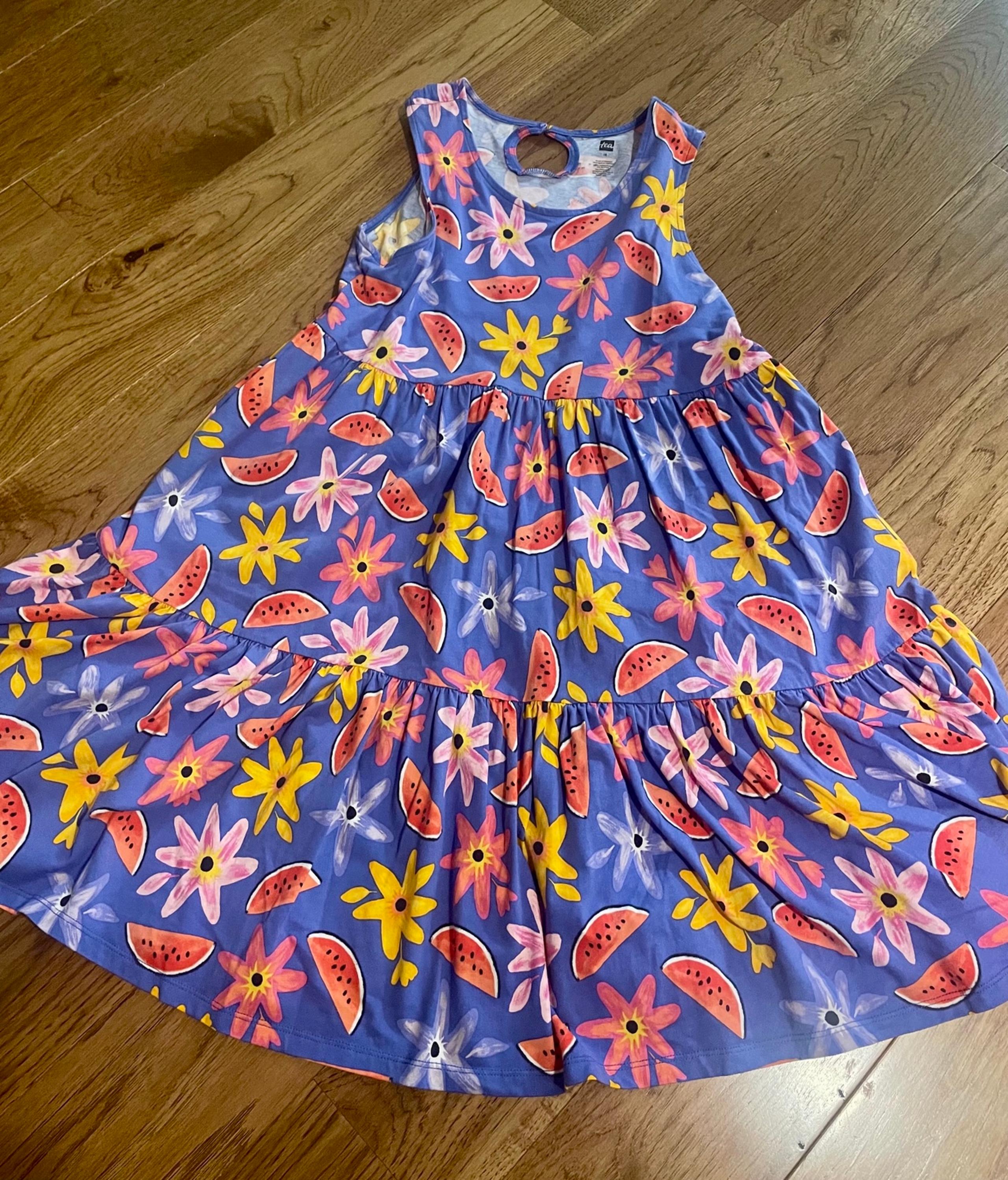 Tea Collection tiered watermelon floral sundress