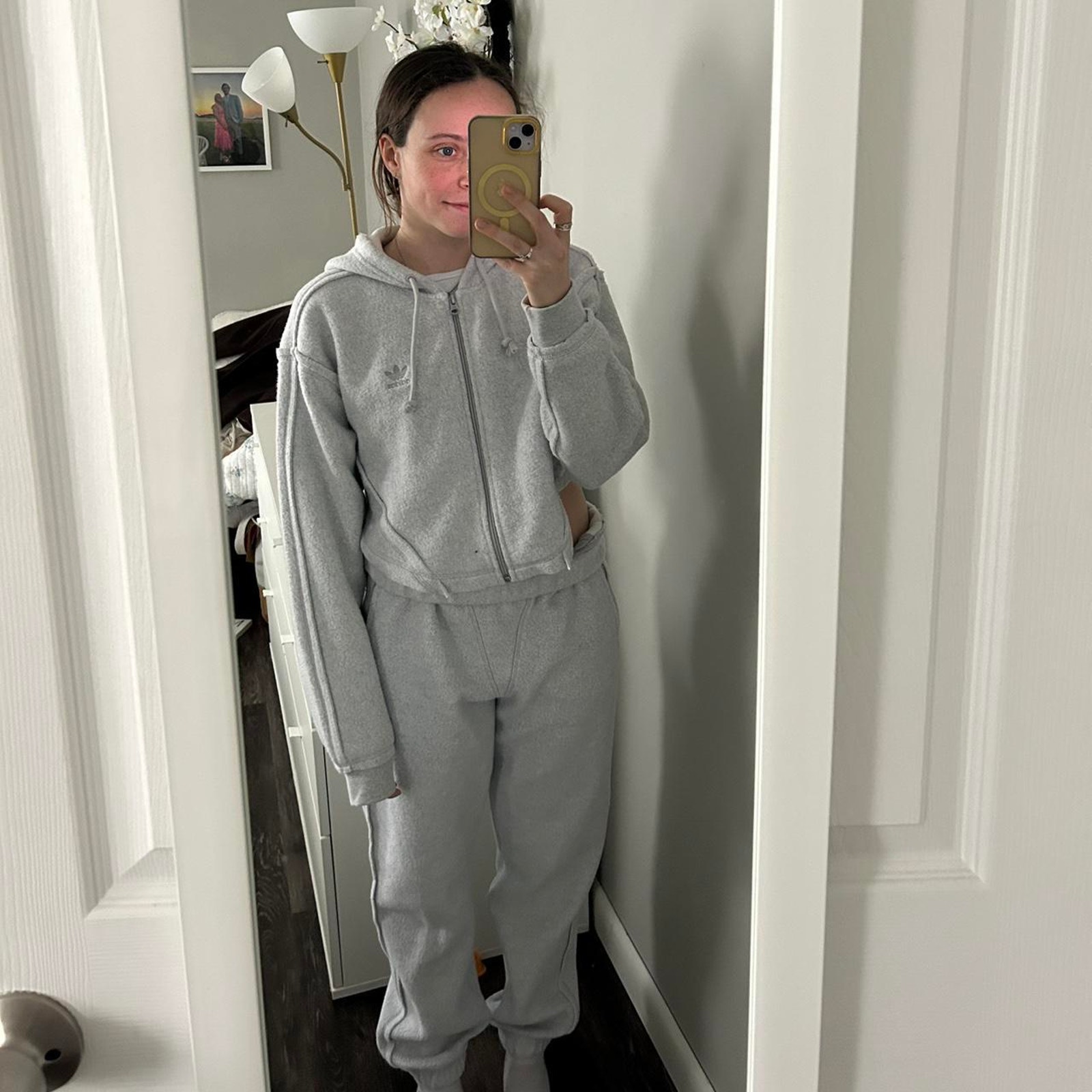 Adidas fleece zip up sweatpants