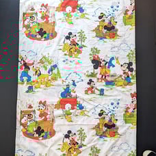Vintage 1960s Walt DIsney Mickey & Minnie Mouse Twin Bed Flat Sheet - Made in US