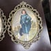 Vintage Italian Fabric Print Wall Art – Blue Boy & Pinkie – Ornate Brass Frames