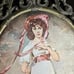 Vintage Italian Fabric Print Wall Art – Blue Boy & Pinkie – Ornate Brass Frames