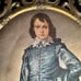 Vintage Italian Fabric Print Wall Art – Blue Boy & Pinkie – Ornate Brass Frames