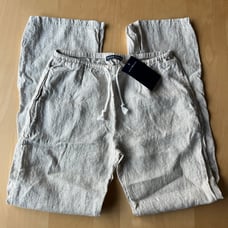NWT Brandy Melville Beige Brown Striped Linen Drawstring Pants