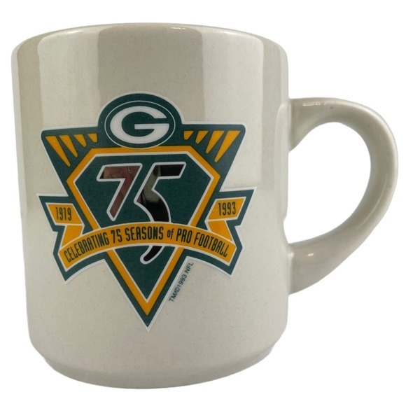 Vintage Green Bay Packers 1993 75 Seasons of Football Limited Edition Coffee Mug