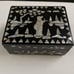 Chinese Mother of Pearl Wood Lacquer Box Old Man Floral Asian Trinket Decor