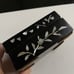 Chinese Mother of Pearl Wood Lacquer Box Old Man Floral Asian Trinket Decor