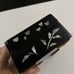 Chinese Mother of Pearl Wood Lacquer Box Old Man Floral Asian Trinket Decor