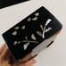 Chinese Mother of Pearl Wood Lacquer Box Old Man Floral Asian Trinket Decor