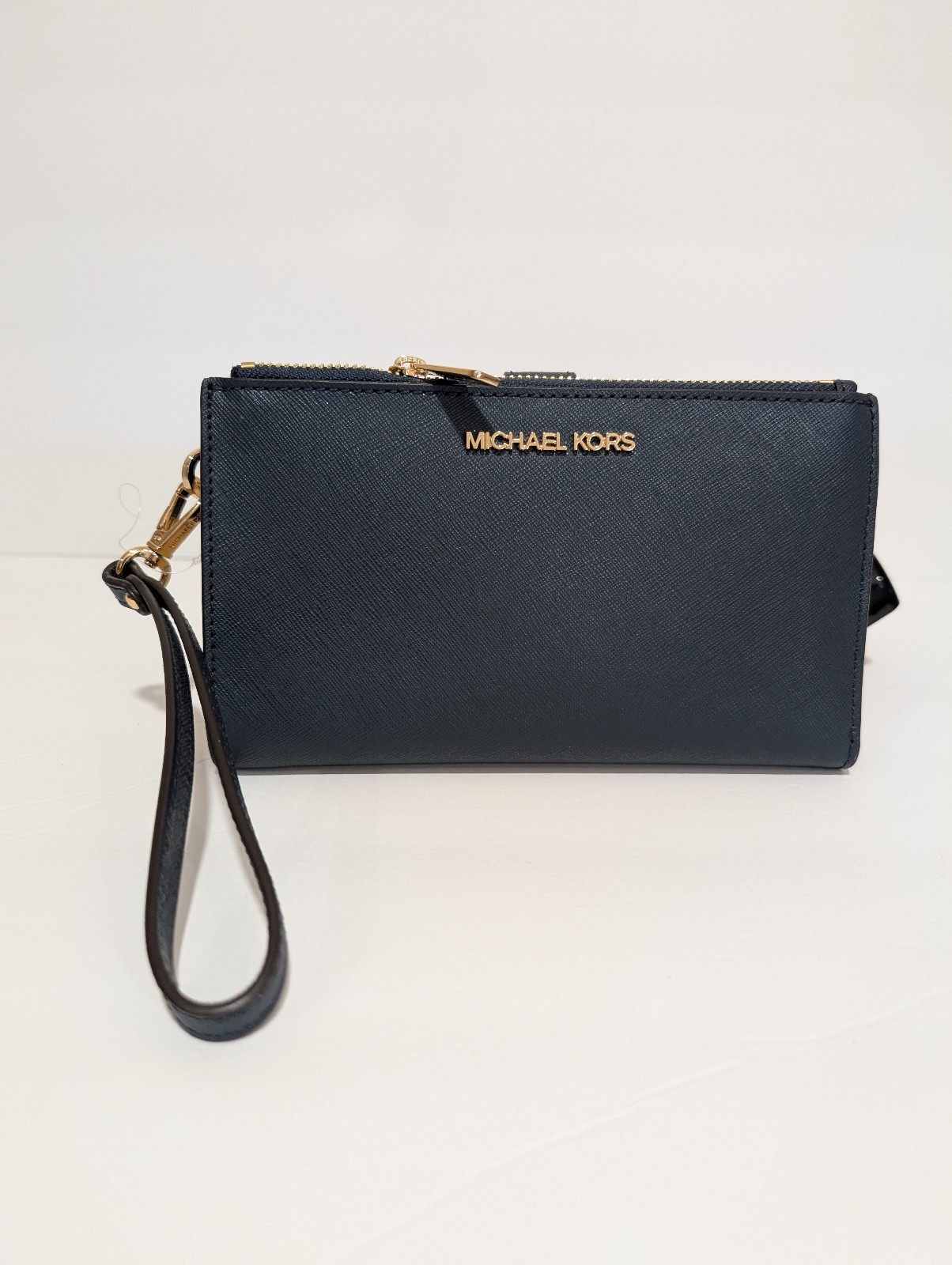 Michael Kors Double Zip Wristlet Navy Blue