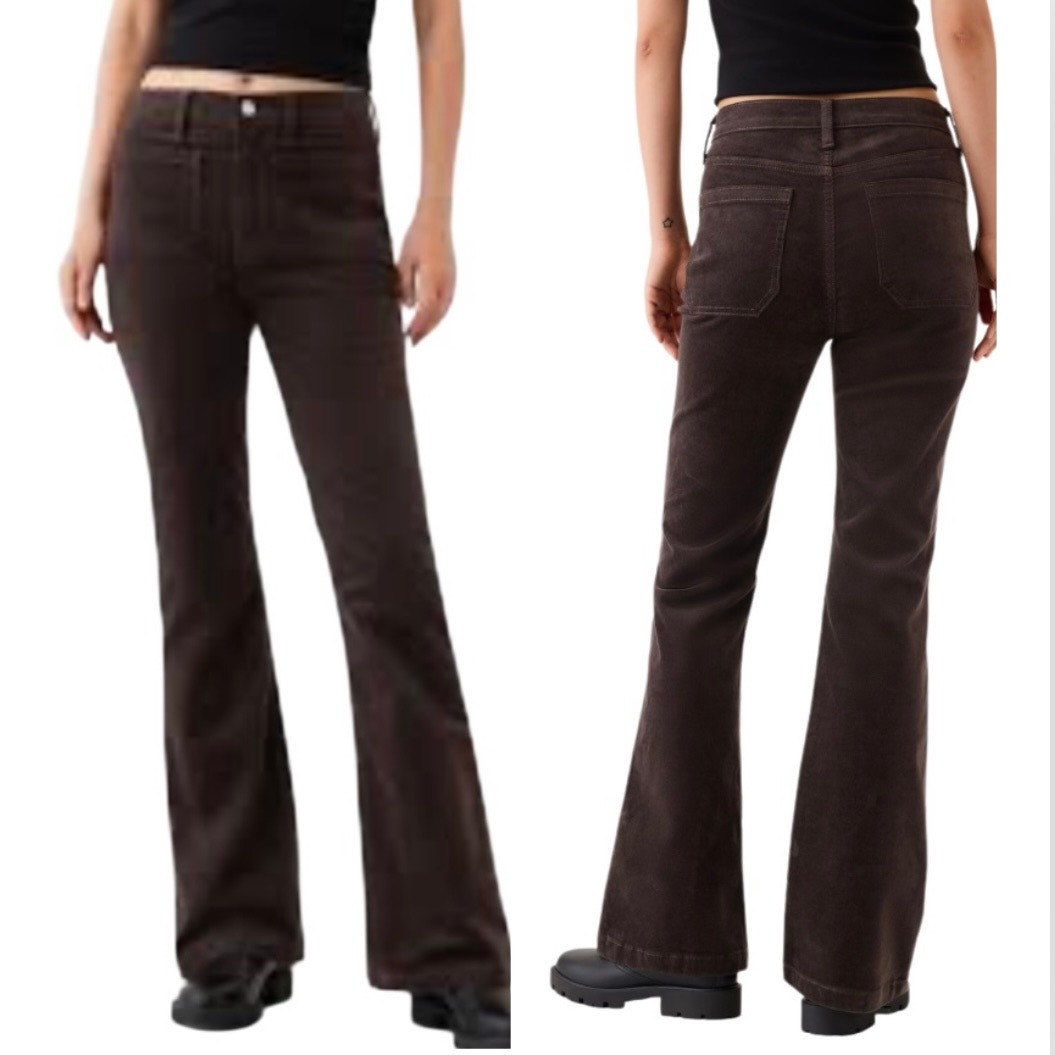 Gap High Rise Corduroy 70’s Flare Pants Dark Brown Sz 8P